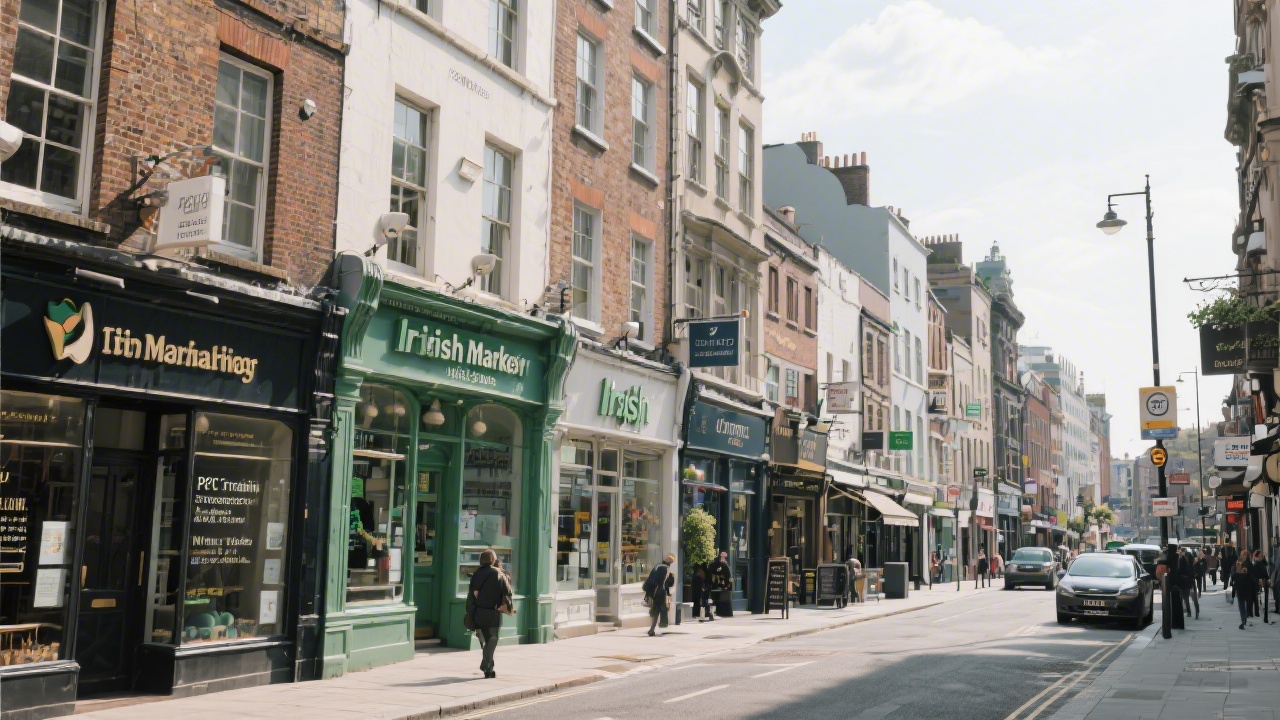 View of central Dublin streets and local businesses, representing the Irish market context used for PPC training and case study development.